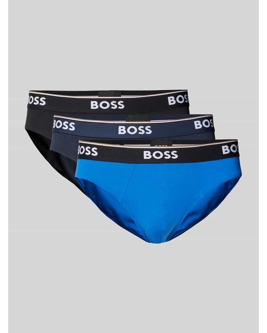 Boss Slip mit elastischem Logo-Bund im 3er-Pack in Blue für Herren
