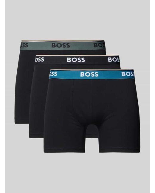 Boss Regular Fit Boxershorts aus Baumwoll-Mix im 3er-Pack in Black für Herren