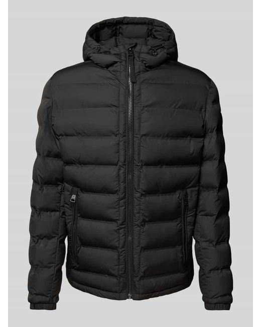 Strellson Steppjacke mit Kapuze Modell 'MODICA FUSED' in Black für Herren