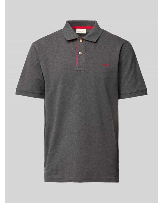 Gant Regular Fit Poloshirt mit Label-Stitching in Gray für Herren