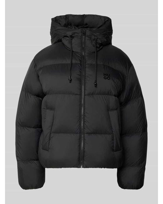 HUGO Black Regular Fit Daunenjacke mit Kapuze Modell 'FRANCESCA-1'
