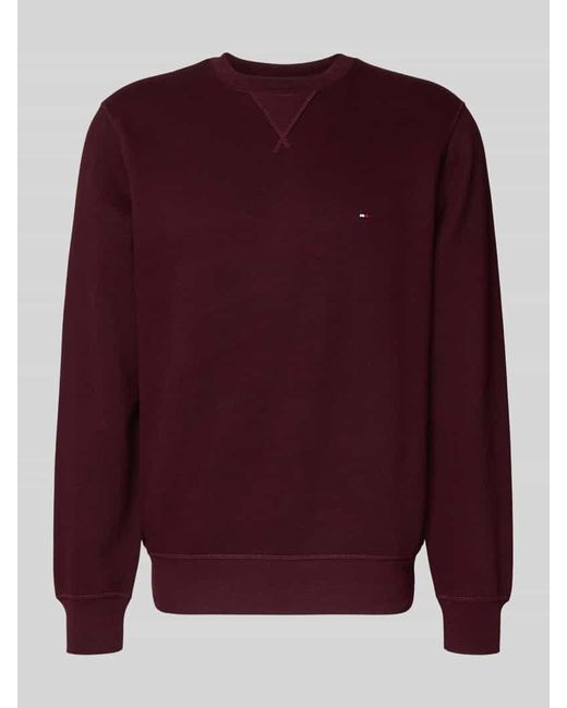 Tommy Hilfiger Regular Fit Sweatshirt Baumwoll-Mix in Purple für Herren