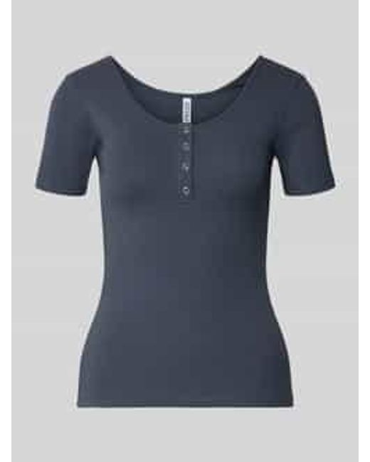 Pieces T-shirt Met Ribstructuur in het Blue
