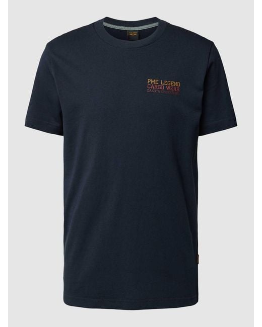 PME LEGEND T-shirt Met Labelprint in het Blue voor heren