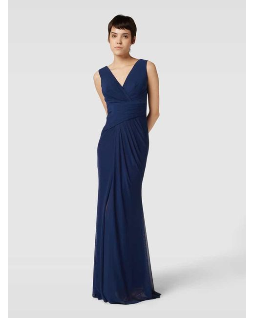 TROYDEN COLLECTION Blue Maxikleid in Wickel-Optik