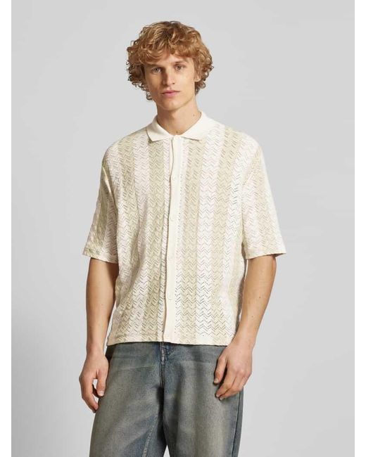 Jack & Jones Regular Fit Freizeithemd mit Polokragen Modell 'TYLER' in Natural für Herren