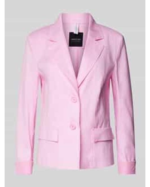 Marc Cain Blazer Van Linnenmix Met Reverskraag in het Pink