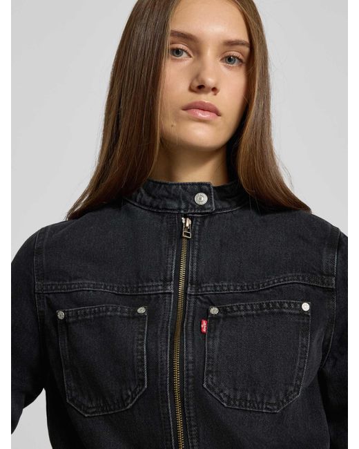 Levi's Kort Jeansjack Met Borstzakken, Model 'Moto Trucker' in het Black