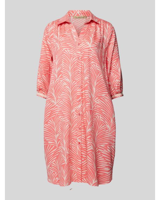 Smith & Soul Pink Knielanges Kleid mit Allover-Print