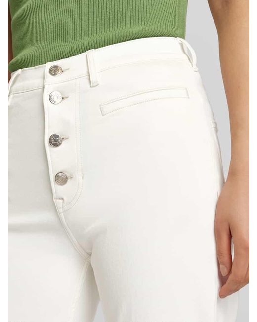 Boss White Regular Fit Jeans mit Knopfleiste Modell 'ADA'
