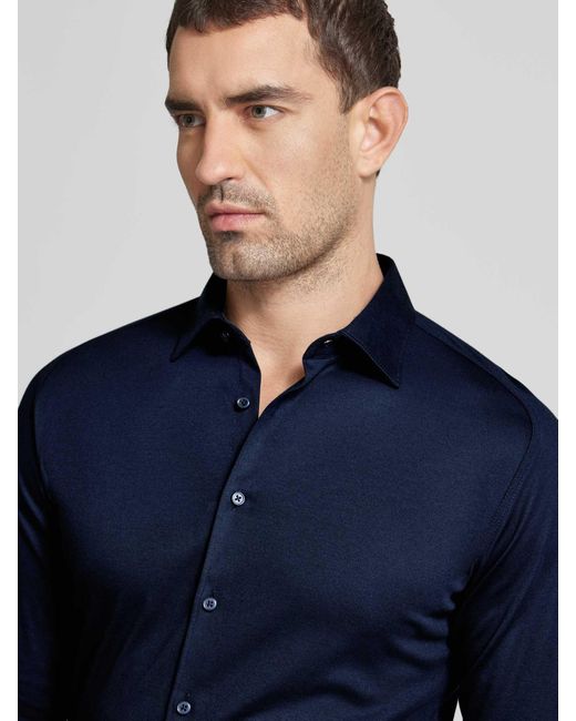 DESOTO Slim Fit Zakelijk Overhemd Met Kentkraag in het Blue voor heren