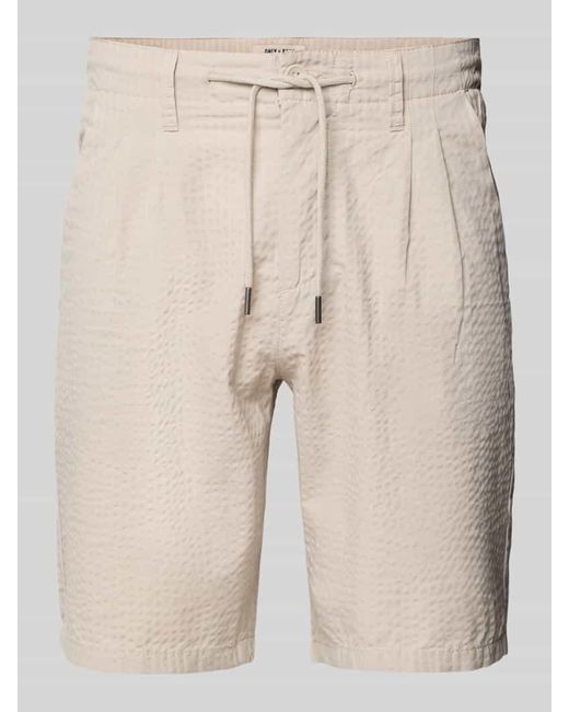 Only & Sons Regular Fit Shorts mit Strukturmuster Modell 'LEO LIFE' in Natural für Herren