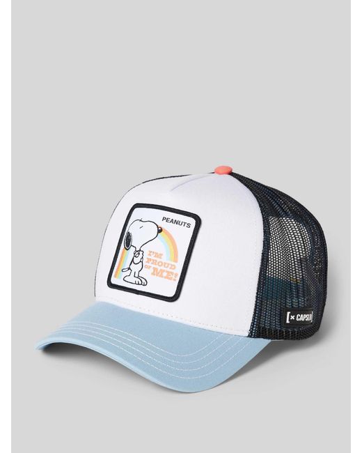 Capslab Trucker Cap mit Motiv-Badge Modell 'Snoopy Rainbow' in Blue für Herren