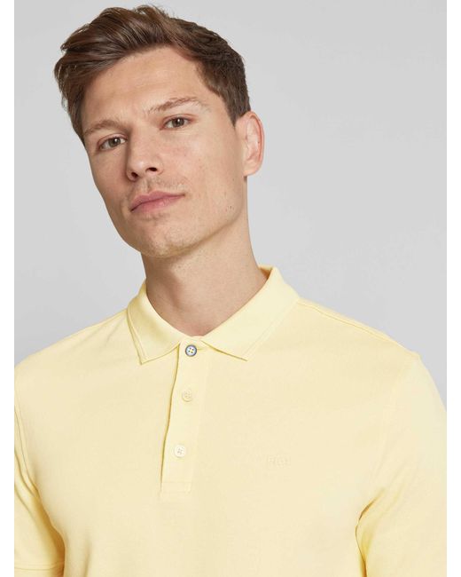 Brax Regular Fit Poloshirt Met Labelprint in het Natural voor heren