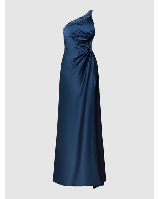 Luxuar Blue Abendkleid mit Perlen