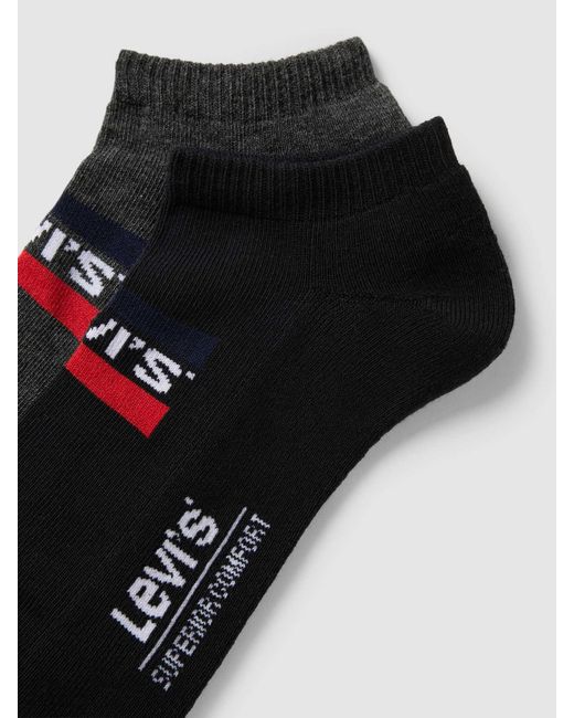 Levi's Sneakersocken mit Label-Print im 2er-Pack in Black für Herren