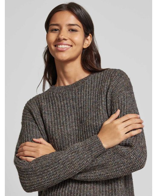 Soya Concept Gebreide Pullover Met Extra Brede Schouders in het Gray