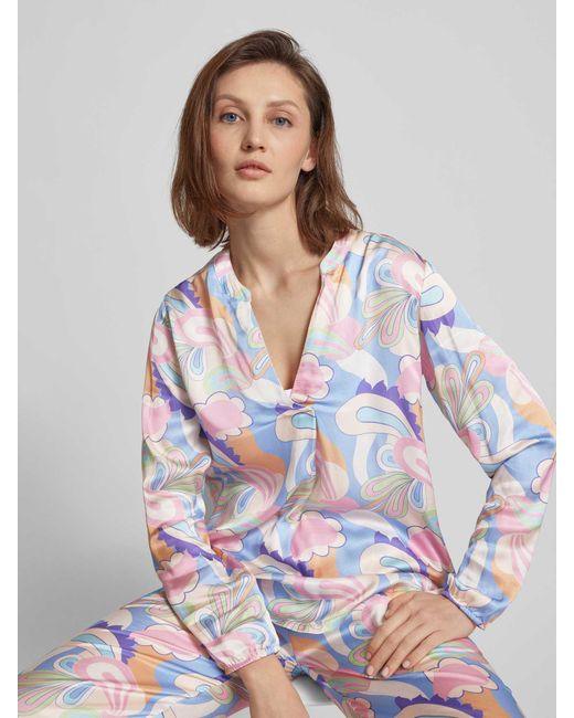 Frieda & Freddies Overhemdblouse Van Viscose Met All-Over Print in het Blue