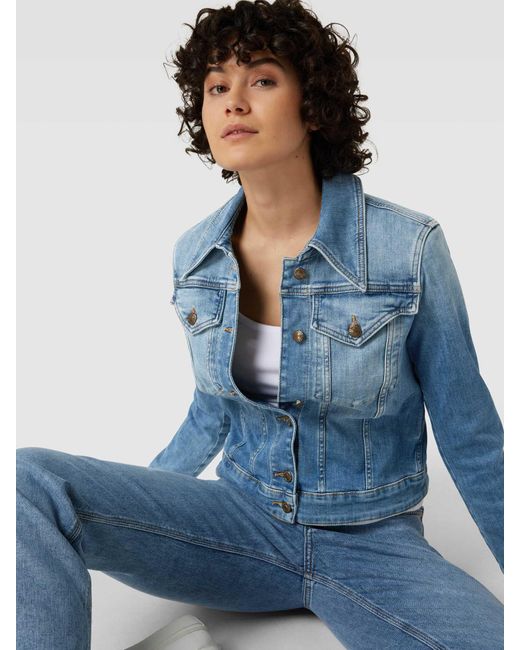 Drykorn Blue Jeansjacke mit Umlegekragen Modell 'SOMERTON'