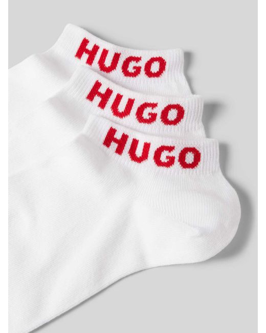 HUGO Sneakersokken Met Labeldetail in het White voor heren