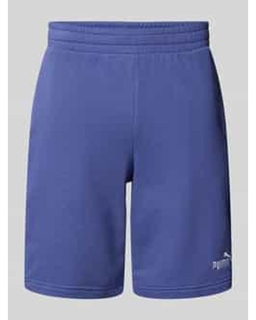 PUMA Regular Fit Sweatshorts Met Labelstitching in het Blue voor heren