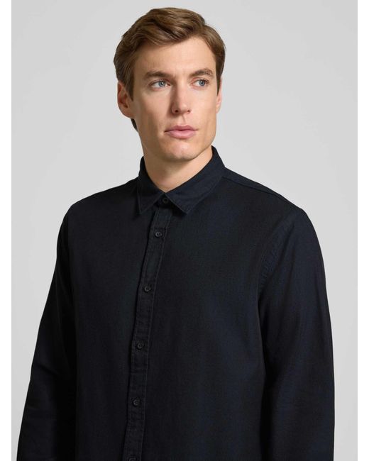 SELECTED Regular Fit Vrijetijdsoverhemd Van Puur Katoen, Model 'Noah' in het Blue voor heren