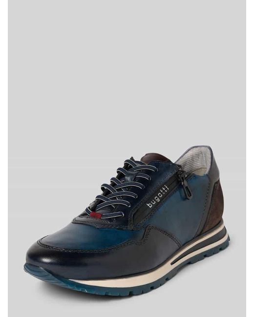 Bugatti Sneaker aus Leder mit Reißverschluss Modell 'Philip' in Blue für Herren