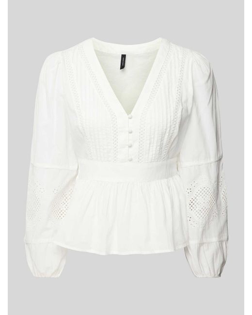 Vero Moda White Bluse mit V-Ausschnitt Modell 'JAMILLA'