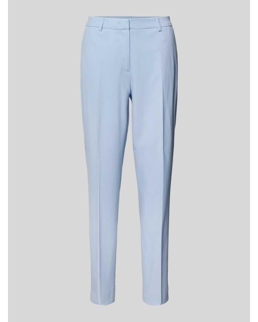 MORE&MORE Regular Fit Stoffen Broek Met Persplooien in het Blue