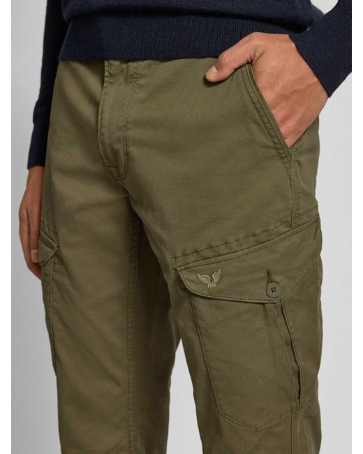 PME LEGEND Slim Fit Cargobroek Met Logostitching in het Green voor heren