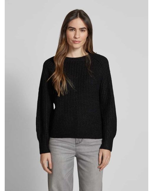 Tom Tailor Black Regular Fit Strickpullover Mit Leichten Ballonärmeln