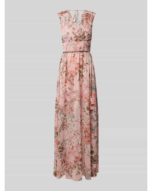 Guess Pink Midikleid Mit Floralem Print Modell 'Gilda'