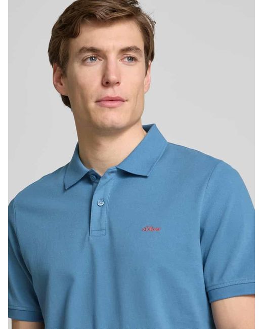 S.oliver Regular Fit Poloshirt Aus Reiner Baumwolle Mit Label Stitching in Blue für Herren