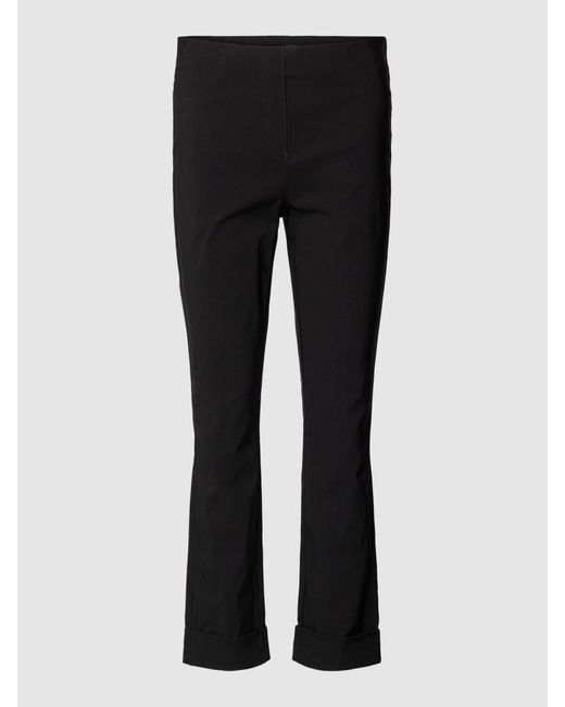 SteHmann Straight Leg Fit Stoffen Broek Met Steekzakken Opzij in het Black
