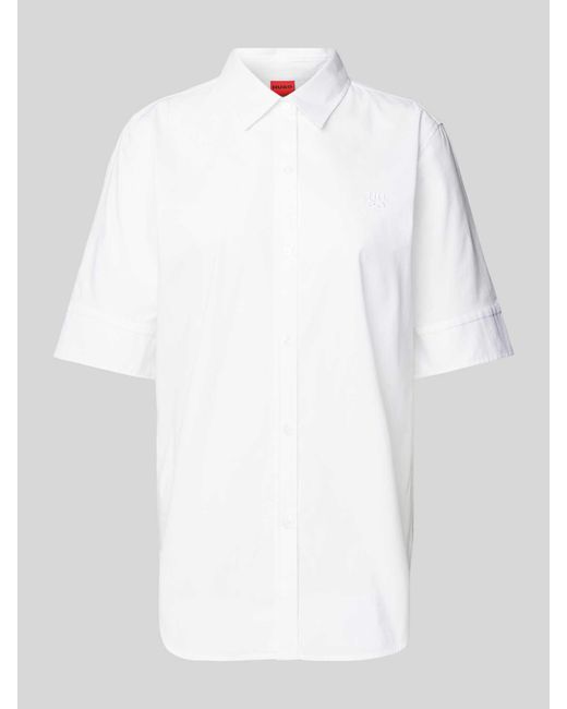 HUGO White Regular Fit Hemdbluse mit 1/2-Arm
