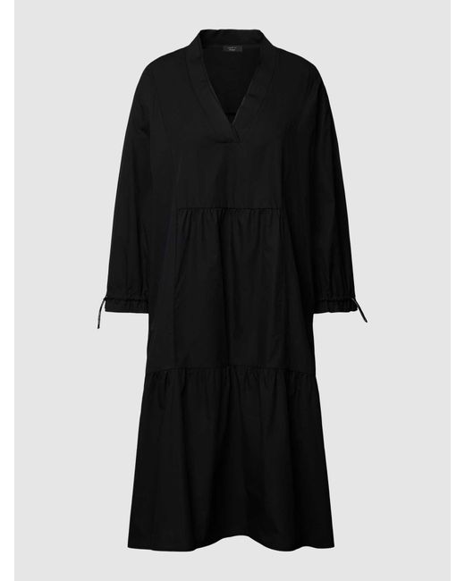 Marc Cain Midi-jurk Met V-hals in het Black