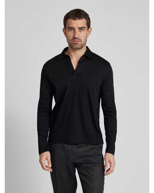 Tiger Of Sweden Regular Fit Poloshirt im langärmeligen Design Modell 'TRUANE' in Black für Herren