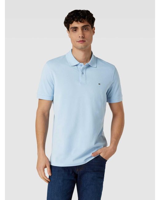 Christian Berg Men Poloshirt im unifarbenen Design in Blue für Herren