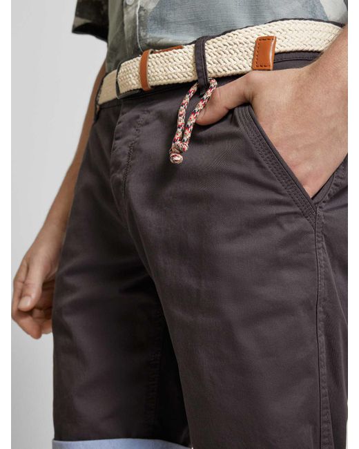 Redefined Rebel Regular Fit Shorts mit Gürtel in Gray für Herren