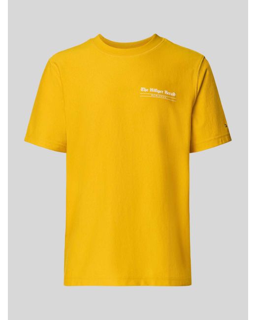 Tommy Hilfiger Regular Fit T-Shirt Van Puur Katoen in het Yellow voor heren