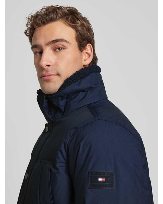 Tommy Hilfiger Gewatteerd Jack Met Capuchon, Model 'Rockie Utility' in het Blue voor heren