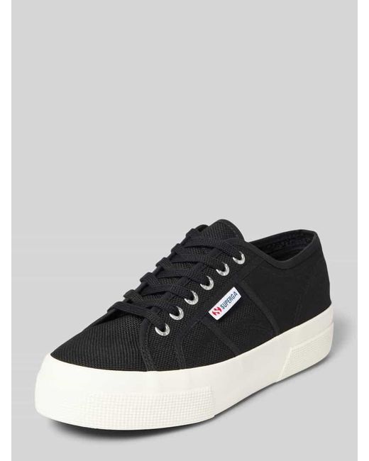 Superga Black Sneaker mit Label-Detail Modell '2740 PLATFORM'