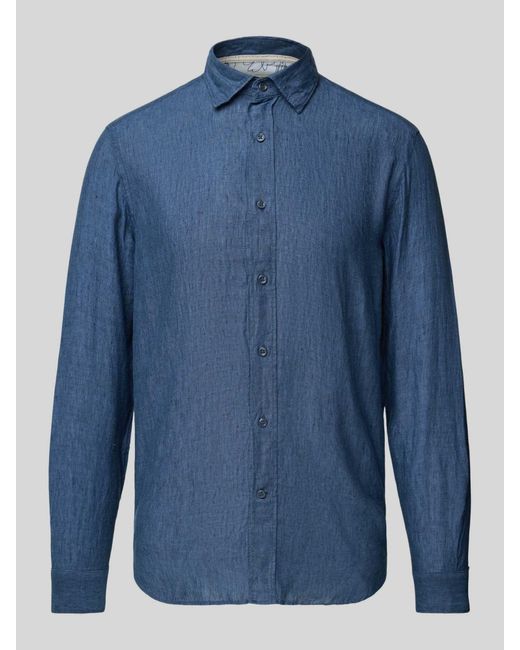 FIL NOIR Regular Fit Zakelijk Overhemd Met Kentkraag in het Blue voor heren