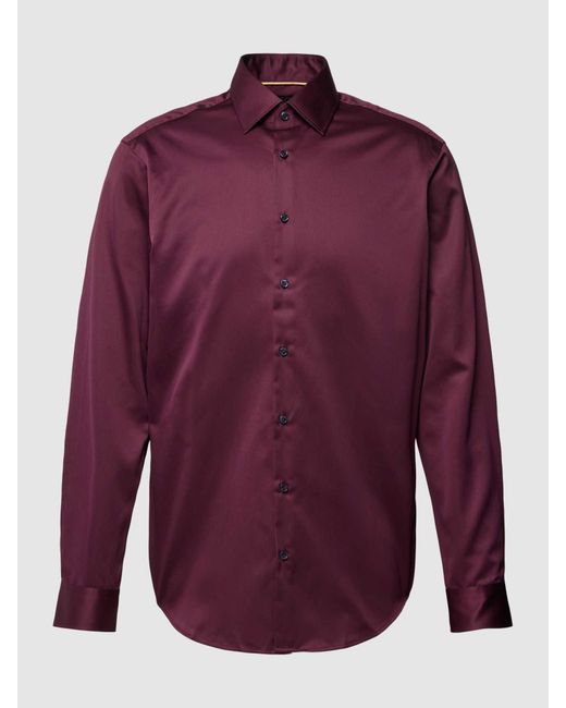 Jake*s Regular Fit Zakelijk Overhemd Met Kentkraag in het Purple voor heren
