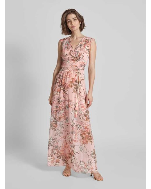 Guess Pink Midikleid Mit Floralem Print Modell 'Gilda'
