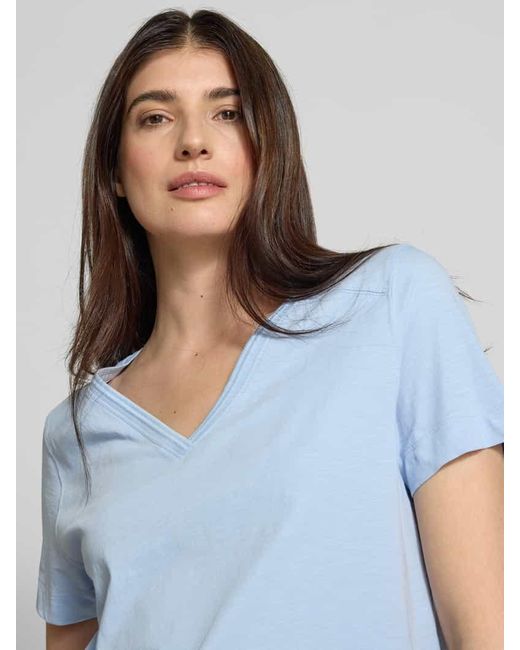 S.oliver Blue Regular Fit T-Shirt aus reiner Baumwolle