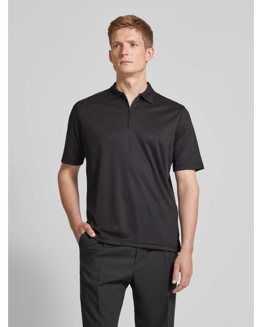 Christian Berg Men Regular Fit Poloshirt mit Logo-Stitching in Black für Herren
