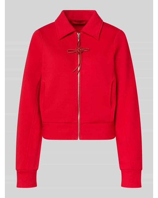 MAX&Co. Red Slim Fit Sweatjacke aus reiner Baumwolle Modell 'EROICO'
