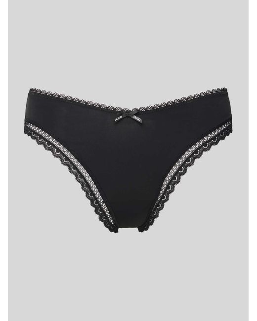 HUGO String Met Kant in het Black