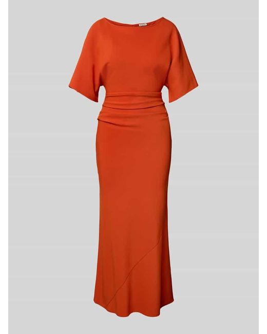 Staud Orange Maxikleid mit U-Boot-Ausschnitt Modell 'AMELIE'